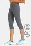 Zelocity All Day 3/4Th Yoga Leggings - Grey Pinstripe — thumbnail 1